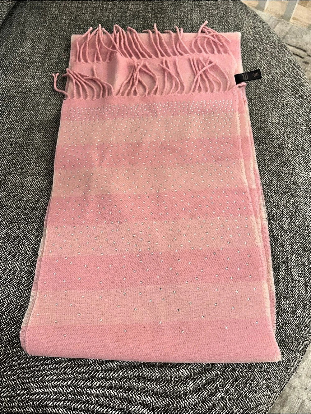 Victoria's Secret Pink Color Block Fringed Scarf